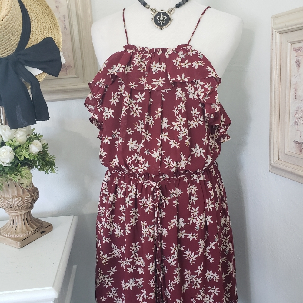 Hommage Cottagecore Floral Ruffles Layers Dress NWOT sz Medium